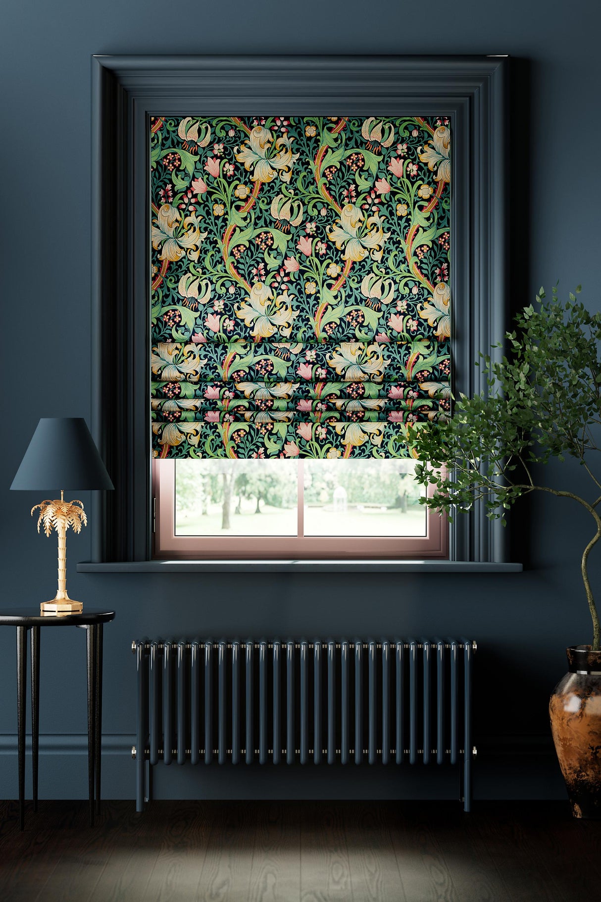 Morris & Co Galactic Ink Bedford Park Fabrics Fabric