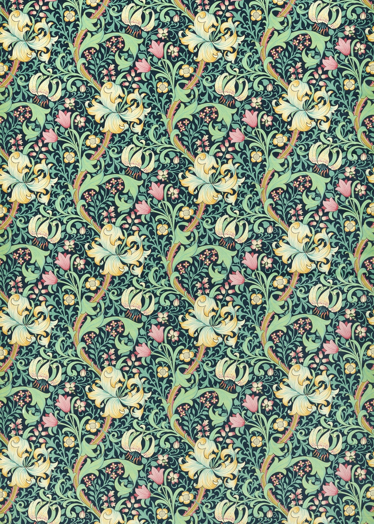 Morris & Co Galactic Ink Bedford Park Fabrics Fabric