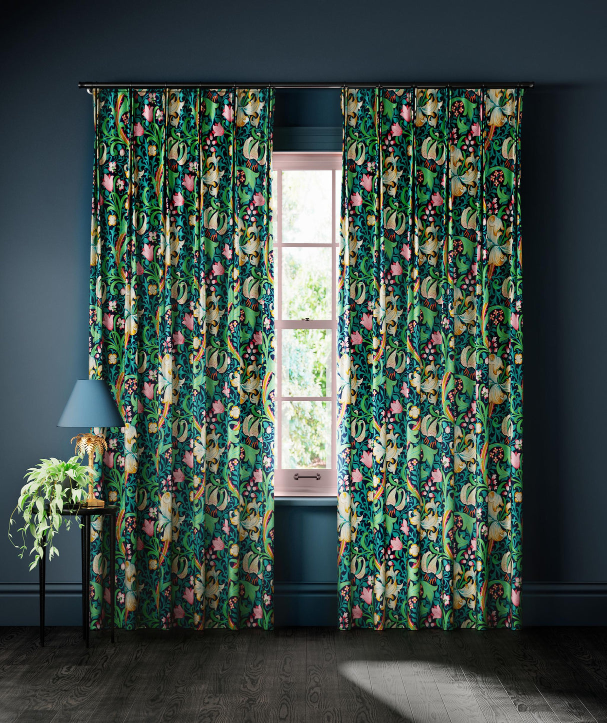 Morris & Co Galactic Ink Bedford Park Fabrics Fabric