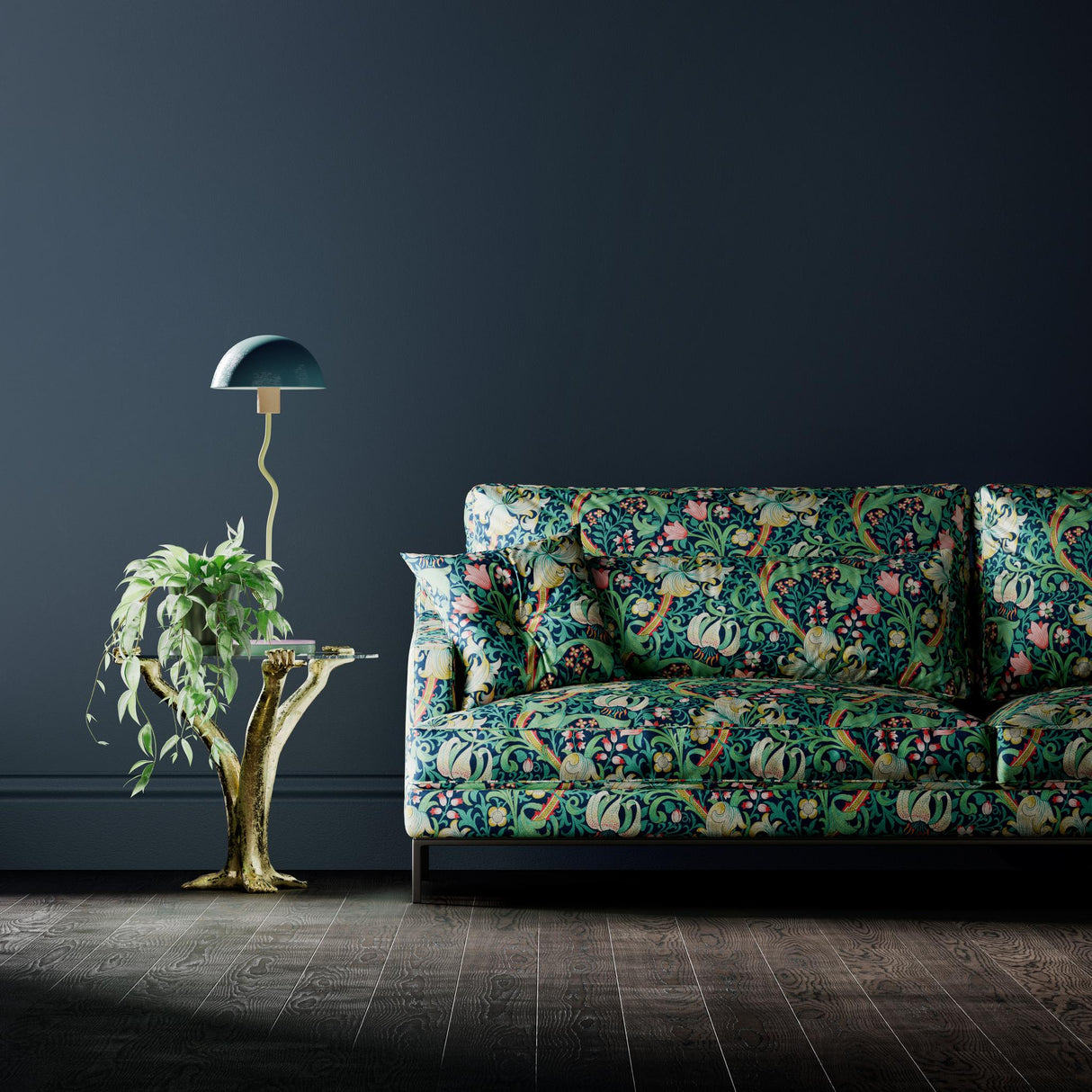 Morris & Co Galactic Ink Bedford Park Fabrics Fabric