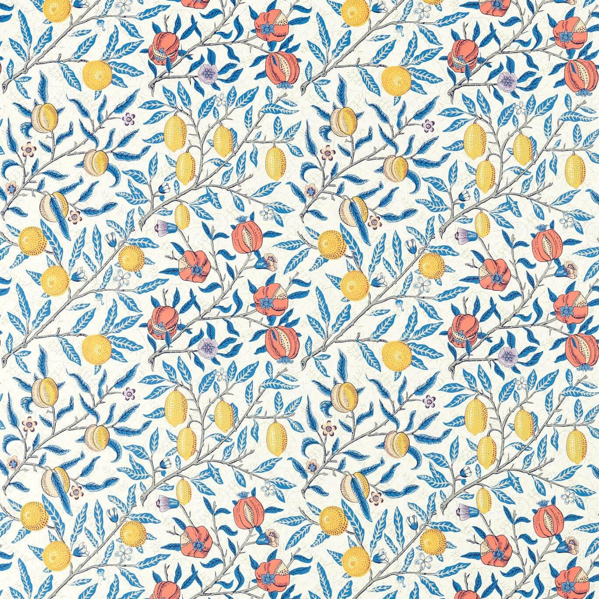 Morris & Co Fruits Paradise Blue Fabric