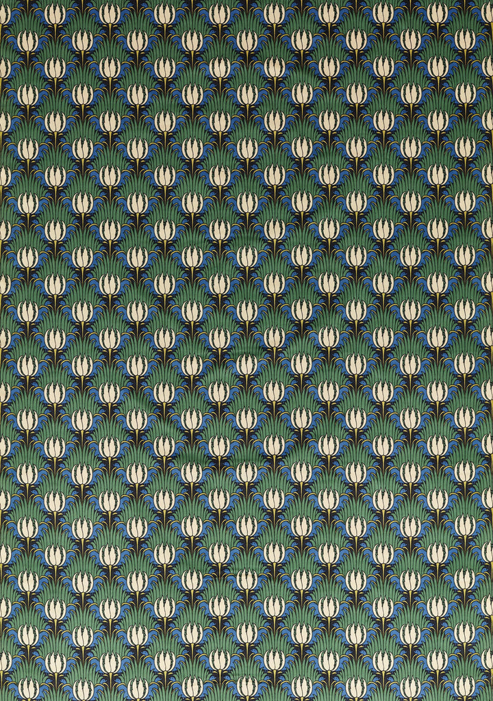 Morris & Co Tulip & Bird Goblin Green & Raven Fabric