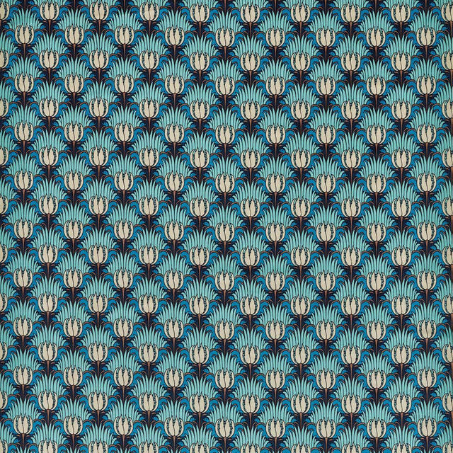 Morris & Co Tulip & Bird Opal & Sea Foam Fabric