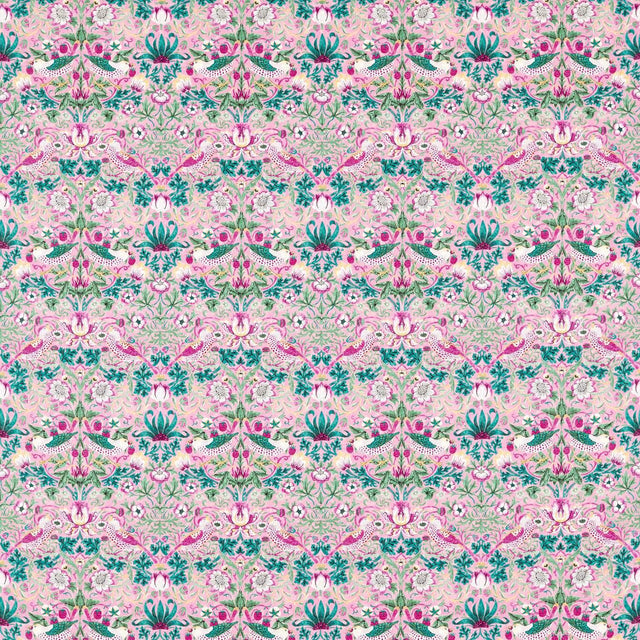 Morris & Co Strawberry Thief Miami Strip Fabric