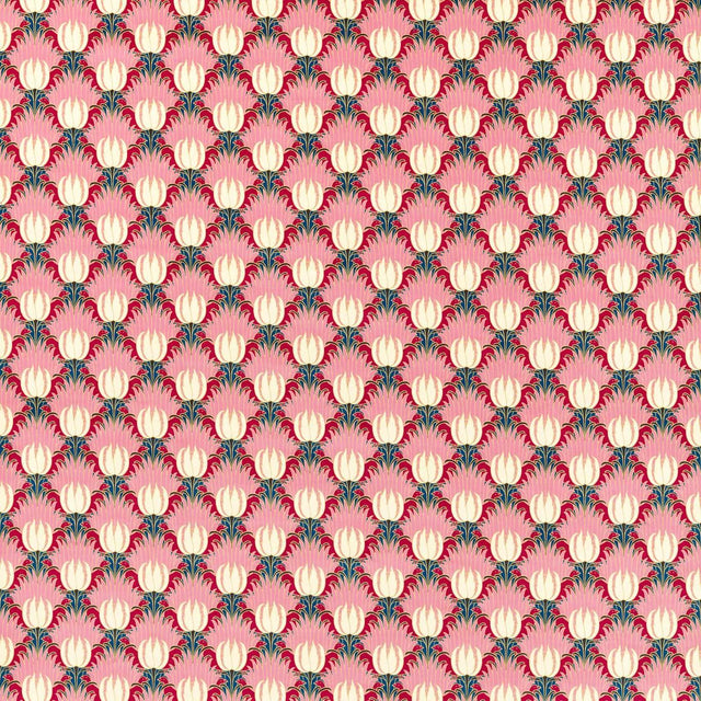 Morris & Co Tulip & Bird Amaranth & Blush Fabric