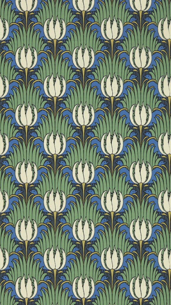 Morris & Co Tulip & Bird Goblin Green & Raven Wallpaper