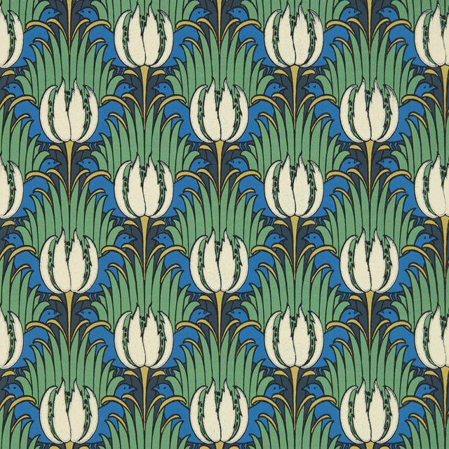 Morris & Co Tulip & Bird Goblin Green & Raven Wallpaper