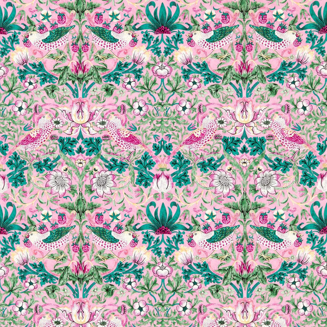 Morris & Co Strawberry Thief Miami Strip Wallpaper