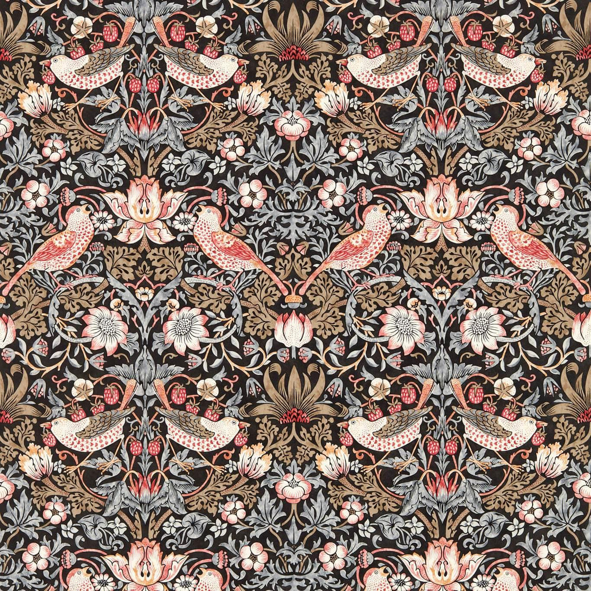 Morris & Co Strawberry Thief Old Fashioned Wallpaper