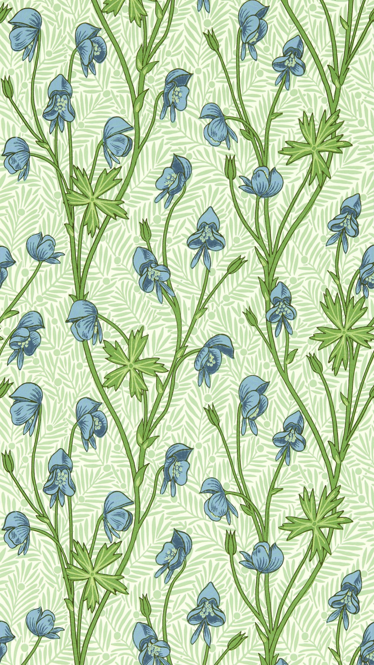 Morris & Co Cobalt/Goblin Green Bedford Park Wallpapers Wallpaper