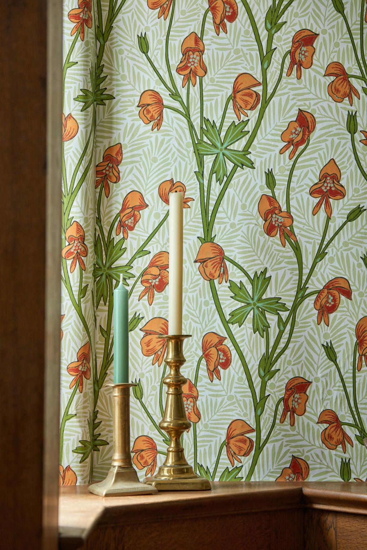 Morris & Co Tangerine/Sage Bedford Park Wallpapers Wallpaper