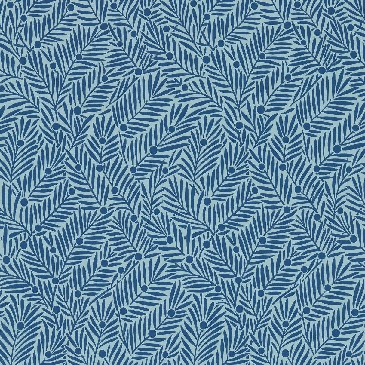 Morris & Co Yew & Aril Indigo Wallpaper