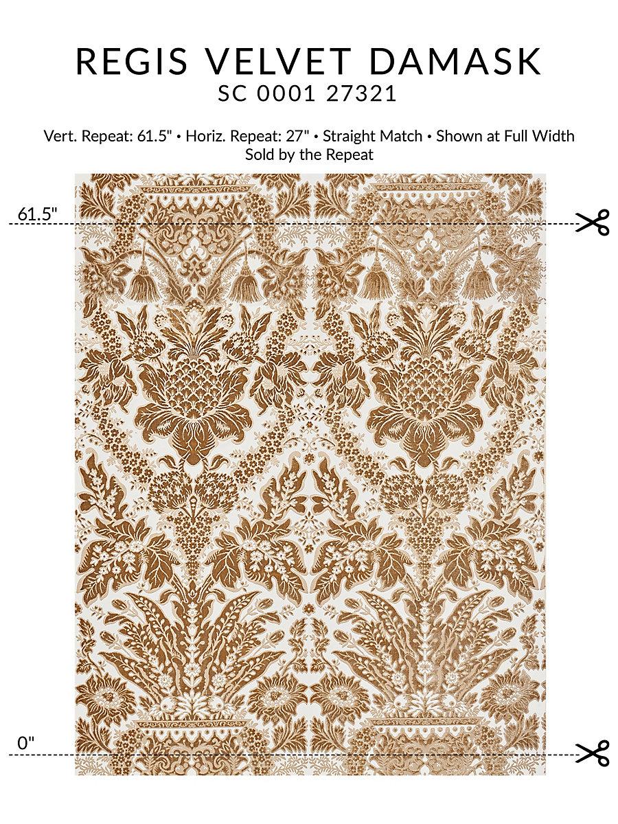 Scalamandre Regis Velvet Damask Fawn Fabric