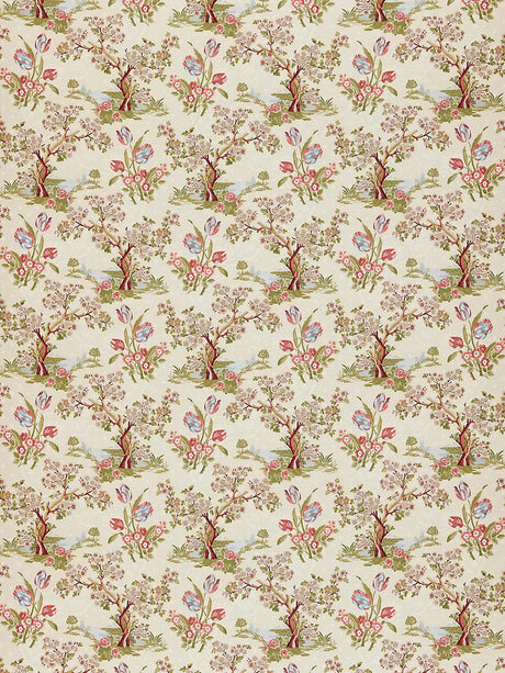 Scalamandre Avignon Brocade Spring On Ivory Fabric