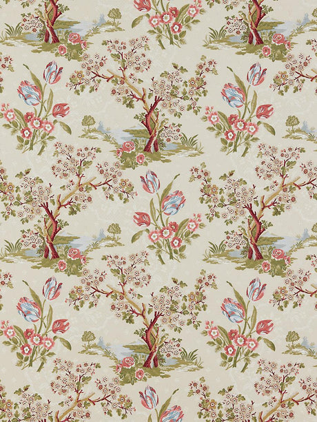 Scalamandre Avignon Brocade Spring On Ivory Fabric