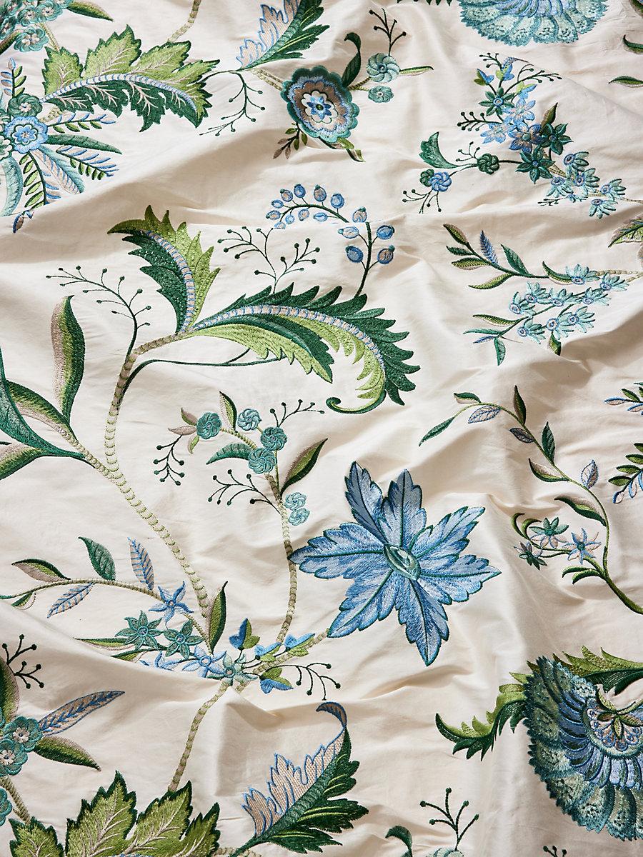 Scalamandre Seraphine Embroidered Silk Meadow Fabric