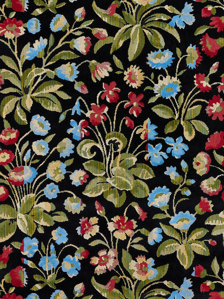 Scalamandre Millefleur Velvet Jet Meadow Fabric