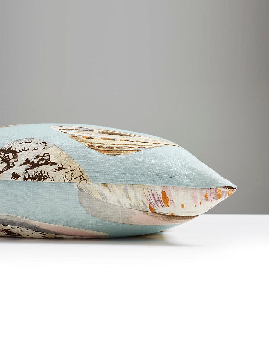 Scalamandre Coquina Outdoor 22 X 22 - Multi On Sea Blue Decorative Pillow