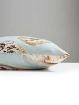 Scalamandre Coquina Outdoor 22 X 22 - Multi On Sea Blue Decorative Pillow