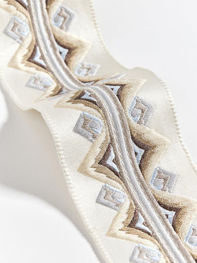 Scalamandre Flamme Embroidered Tape Platinum Trim