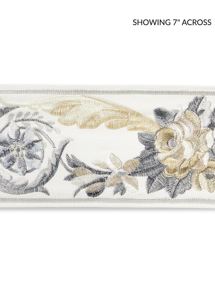 Scalamandre Reine Embroidered Tape Platinum Trim