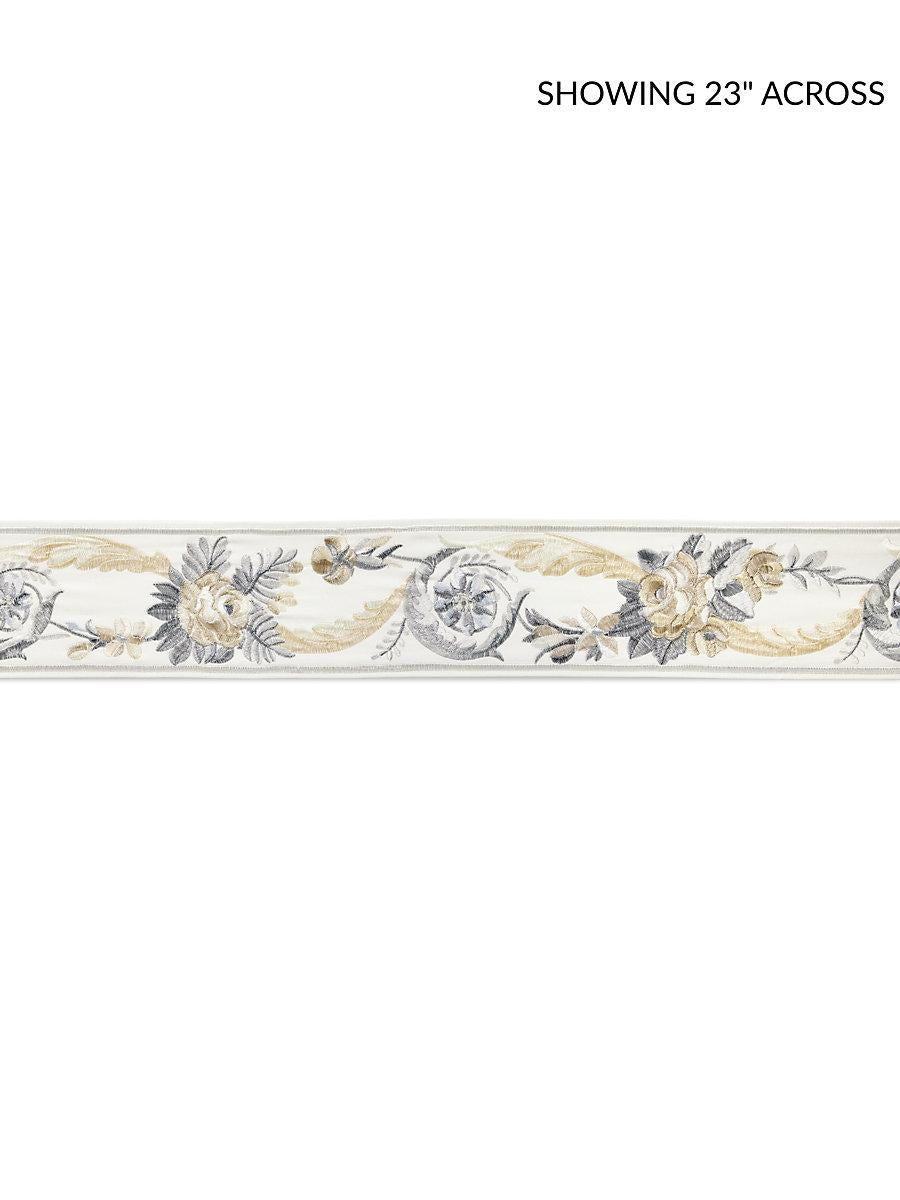 Scalamandre Reine Embroidered Tape Platinum Trim