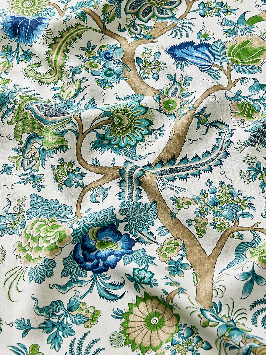 Scalamandre Metropolitan Palampore Print Aegean Fabric