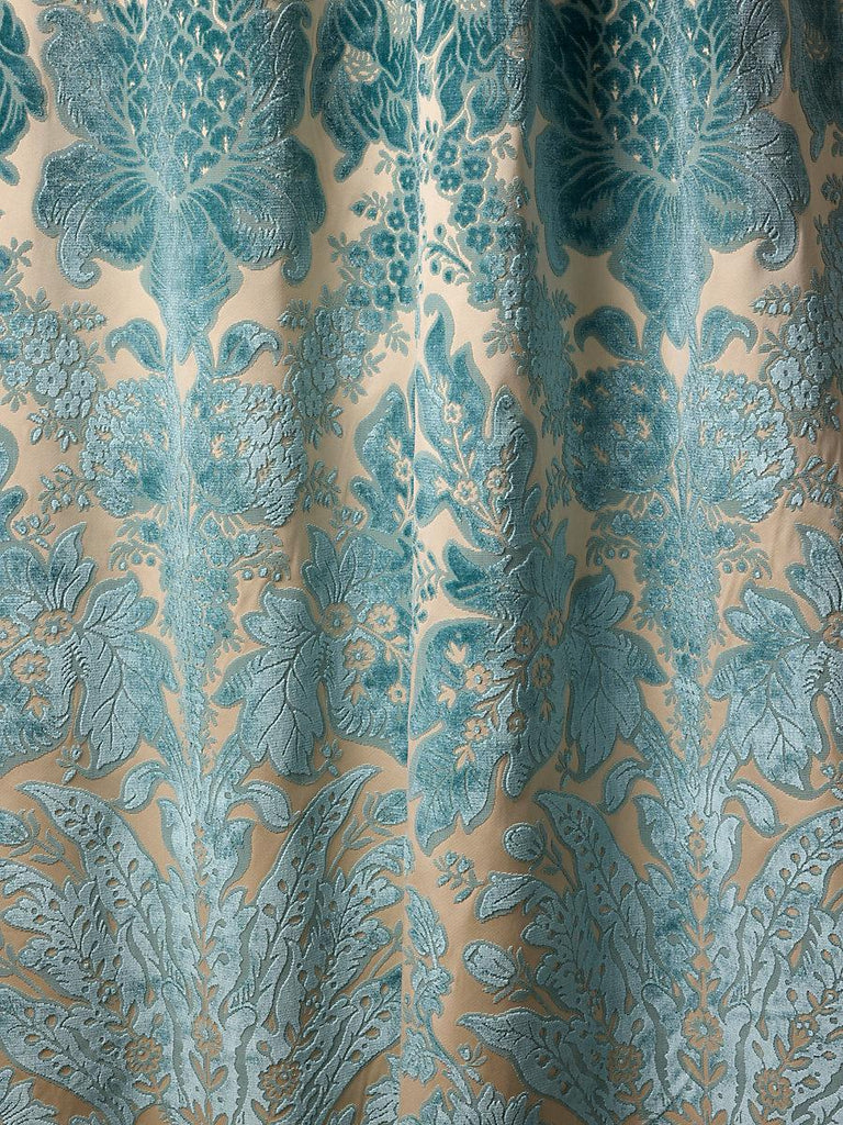 Scalamandre Regis Velvet Damask Azure Fabric