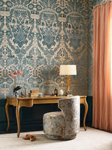 Scalamandre Regis Velvet Damask Azure Fabric