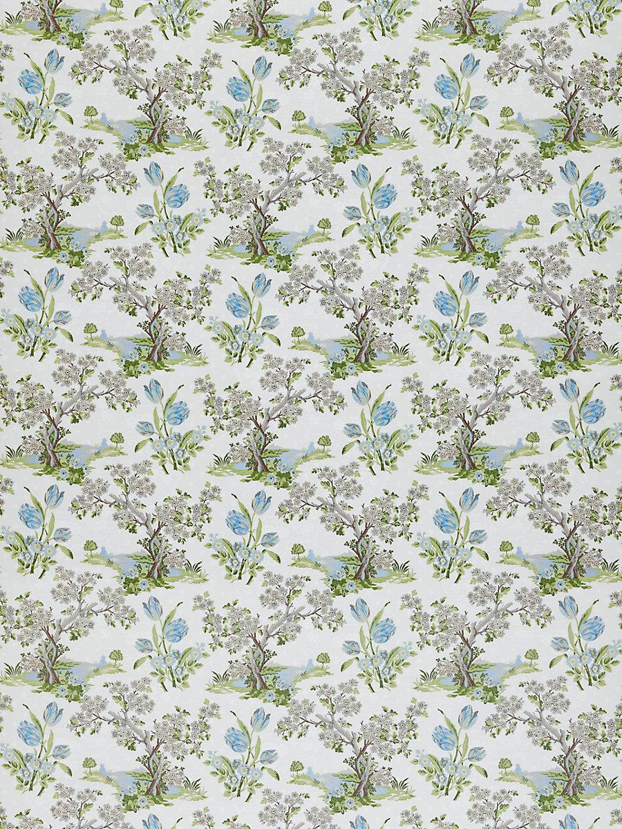 Scalamandre Avignon Brocade Porcelain On White Fabric