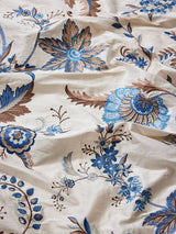 Scalamandre Seraphine Embroidered Silk Sky And Stone Fabric