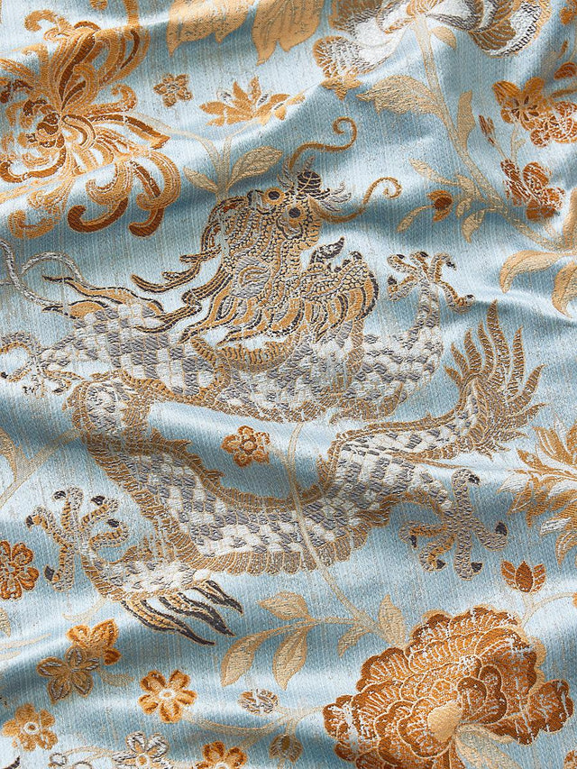 Scalamandre Dragon Tableau Copper Sky Fabric
