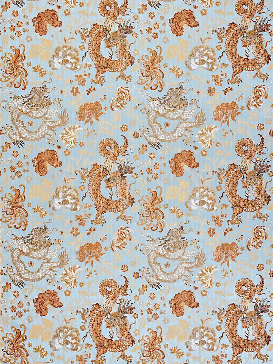 Scalamandre Dragon Tableau Copper Sky Fabric