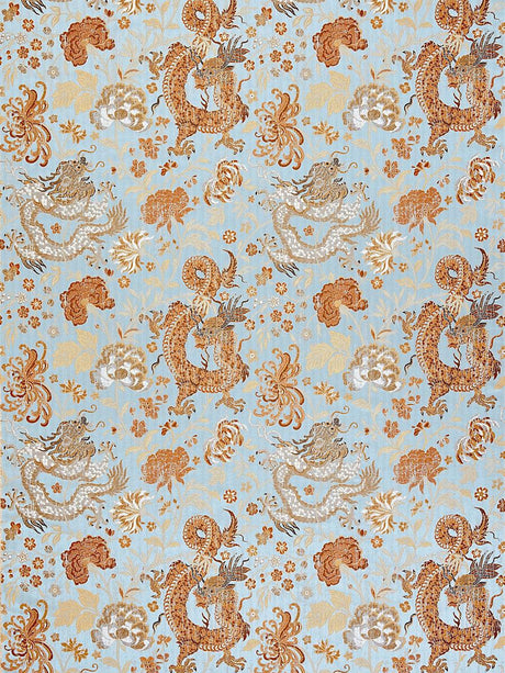 Scalamandre Dragon Tableau Copper Sky Fabric