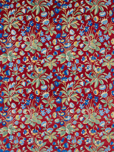 Scalamandre Millefleur Velvet Ruby Cobalt Fabric