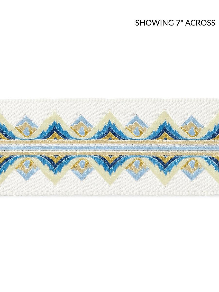 Scalamandre Flamme Embroidered Tape Blue And Yellow Trim