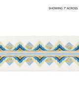 Scalamandre Flamme Embroidered Tape Blue And Yellow Trim