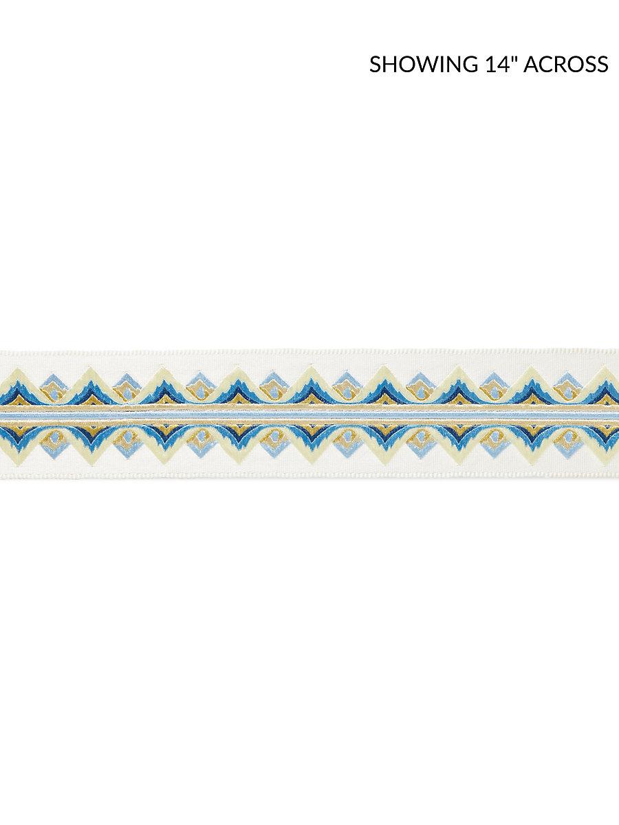Scalamandre Flamme Embroidered Tape Blue And Yellow Trim