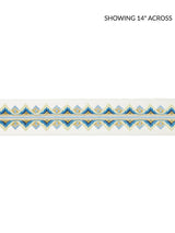 Scalamandre Flamme Embroidered Tape Blue And Yellow Trim