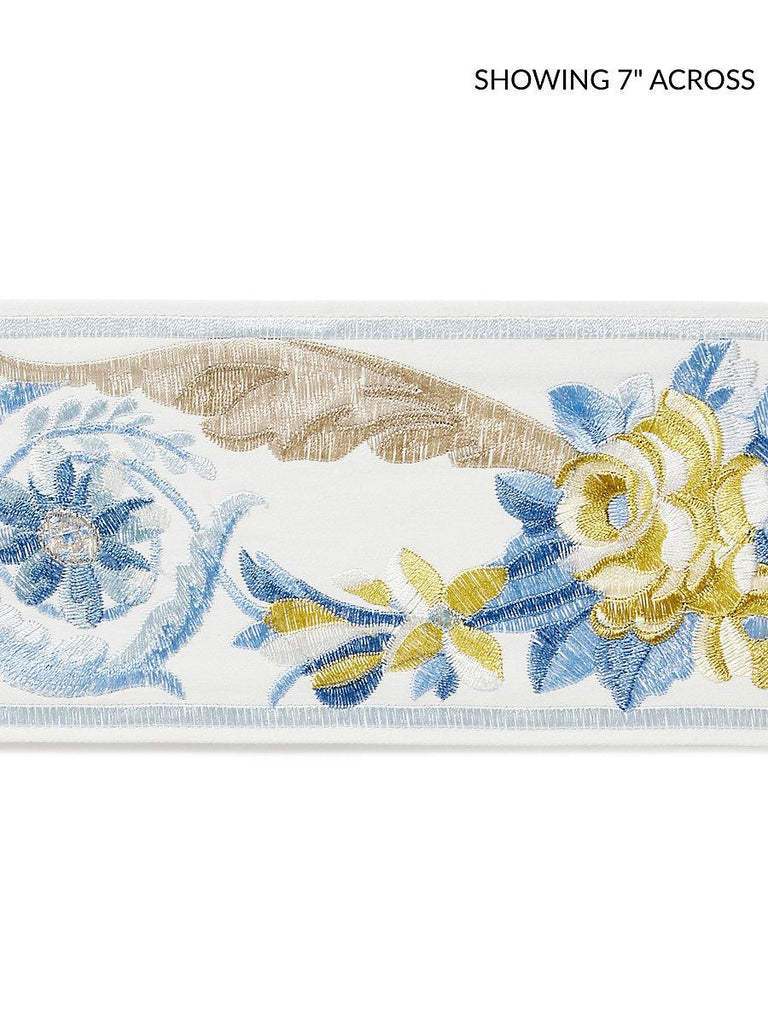 Scalamandre Reine Embroidered Tape Gold And Blue Trim