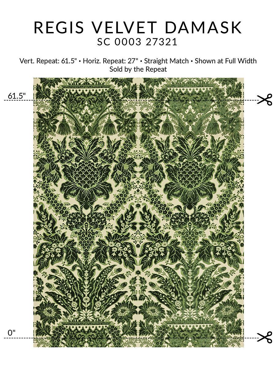 Scalamandre Regis Velvet Damask Frond Fabric