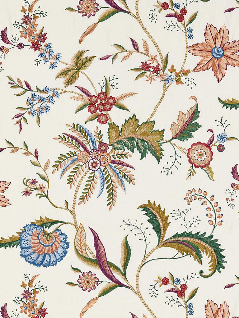 Scalamandre Seraphine Embroidered Silk Jewel Multi Fabric