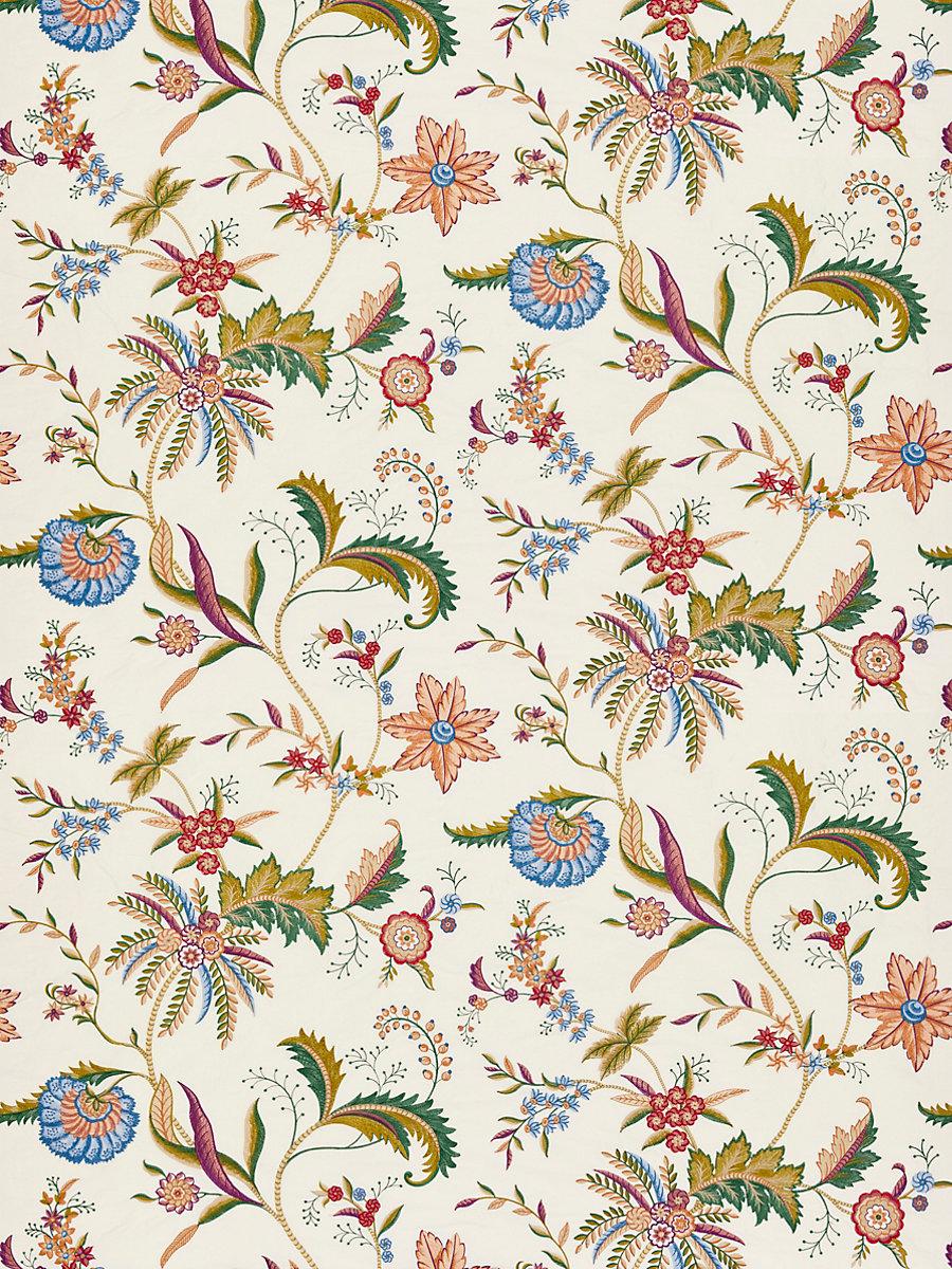 Scalamandre Seraphine Embroidered Silk Jewel Multi Fabric