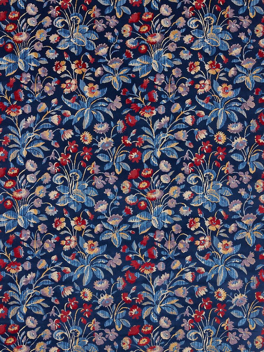 Scalamandre Millefleur Velvet Navy Lilac Fabric