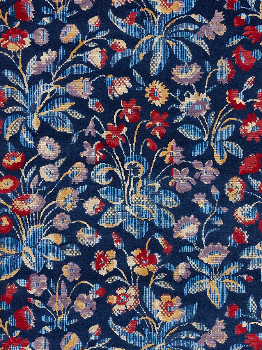 Scalamandre Millefleur Velvet Navy Lilac Fabric