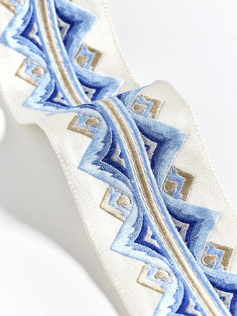 Scalamandre Flamme Embroidered Tape Porcelain Trim
