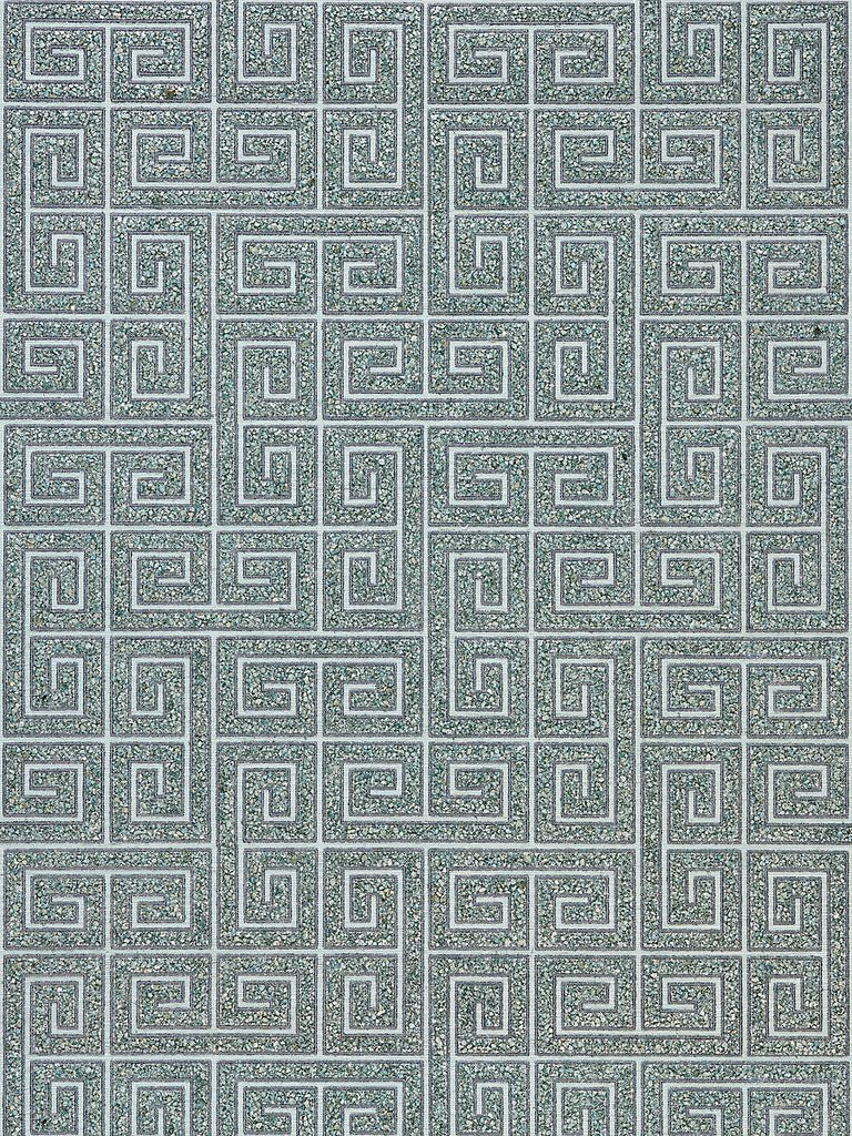 Scalamandre Fret Mosaic Grasscloth Mineral Wallpaper
