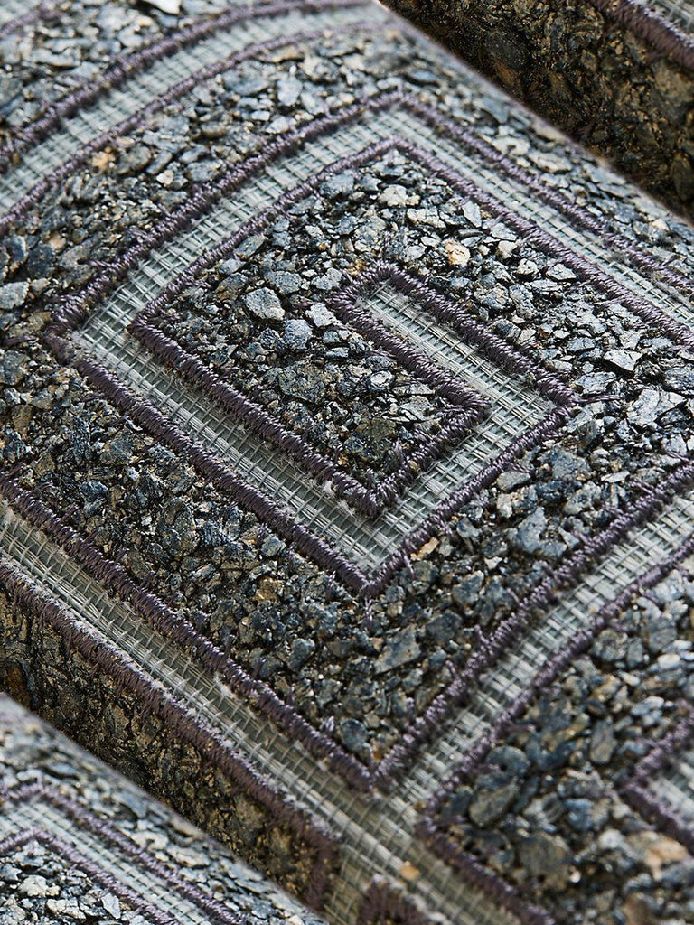 Scalamandre Fret Mosaic Grasscloth Mineral Wallpaper
