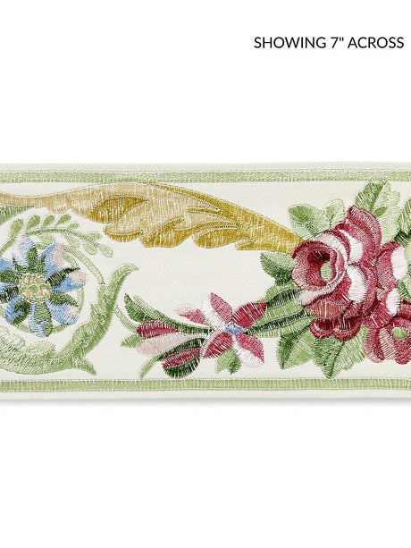 Scalamandre Reine Embroidered Tape Multi Bloom Trim
