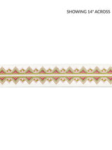 Scalamandre Flamme Embroidered Tape Pink And Green Trim